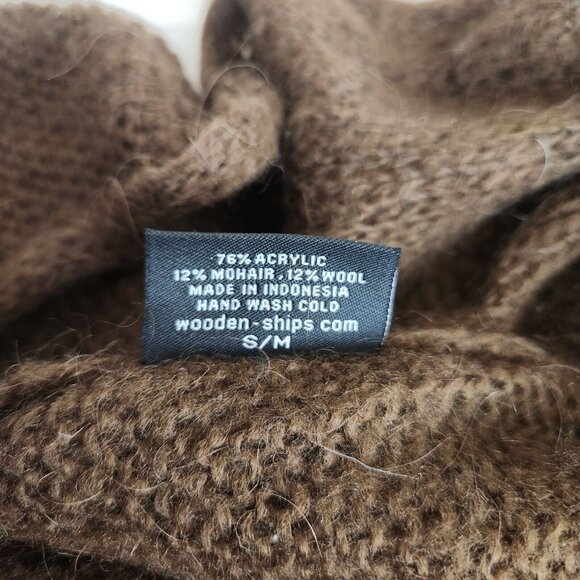 Wooden Ships Open Cardigan Shrug Sweater Women’s Size S/M Wool Mohair Brown - Picture 7 of 12